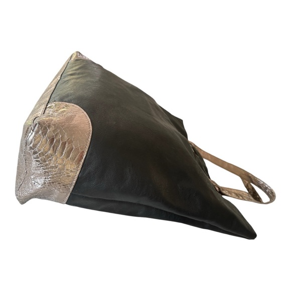 Jimmy Choo Parfums Black & Snake Print Faux Leather Tote Shoulder Bag! - Picture 7 of 11